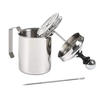 400ML/800ML 스테인레스 스틸 수동 우유 Frother 이중 메쉬 거품기 수염 이중 체 및 특수 압력 메커니즘