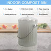 1.3 Gal Composter with Lid Gavinizational 아연 금속 주방 수조 녹 방지 퇴비 빈 숯 필터 포함