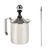 400ML/800ML 스테인레스 스틸 수동 우유 Frother 이중 메쉬 거품기 수염 이중 체 및 특수 압력 메커니즘