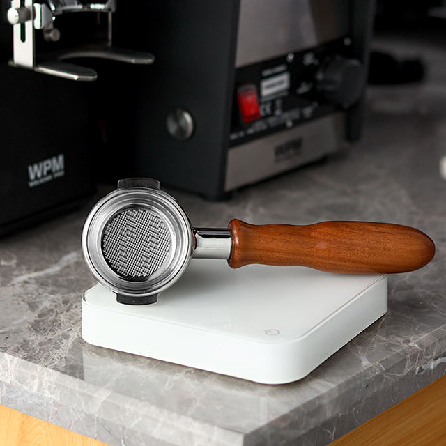 Ecocoffee Delonghi 용 51mm 커피 에스프레소 밑면이없는 나무 손잡이 커피 Portafilter