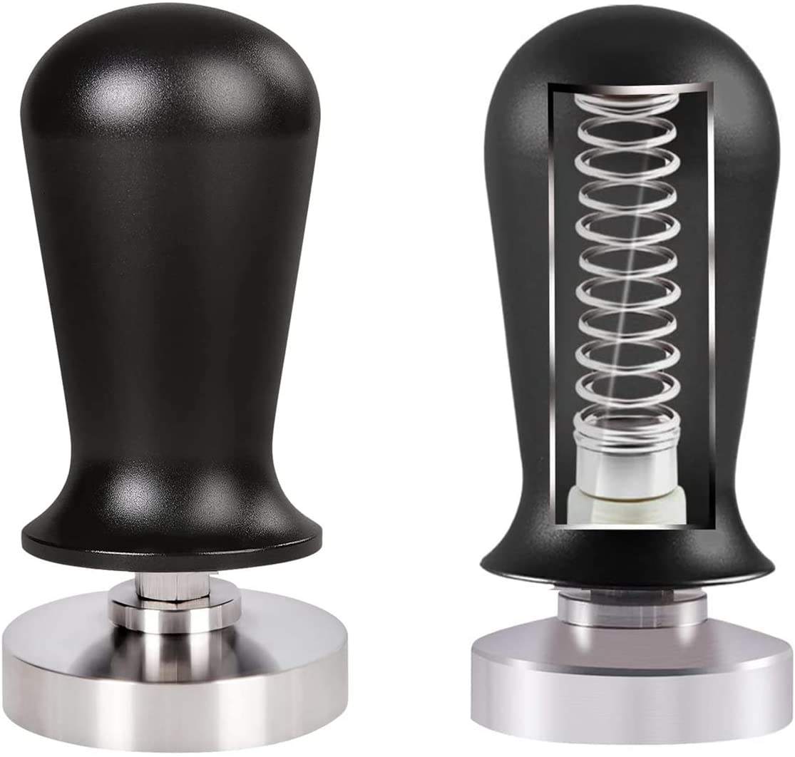 51mm 커피 탬퍼 압력 조절 보정 에스프레소 핸드 탬퍼 304 스테인레스 스틸베이스 블랙