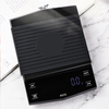 타이머가있는 디지털 커피 저울 CestMall 3kg/0.1g 높은 LED 숨겨진 화면 USB 충전식 금속 접시 주방 저울