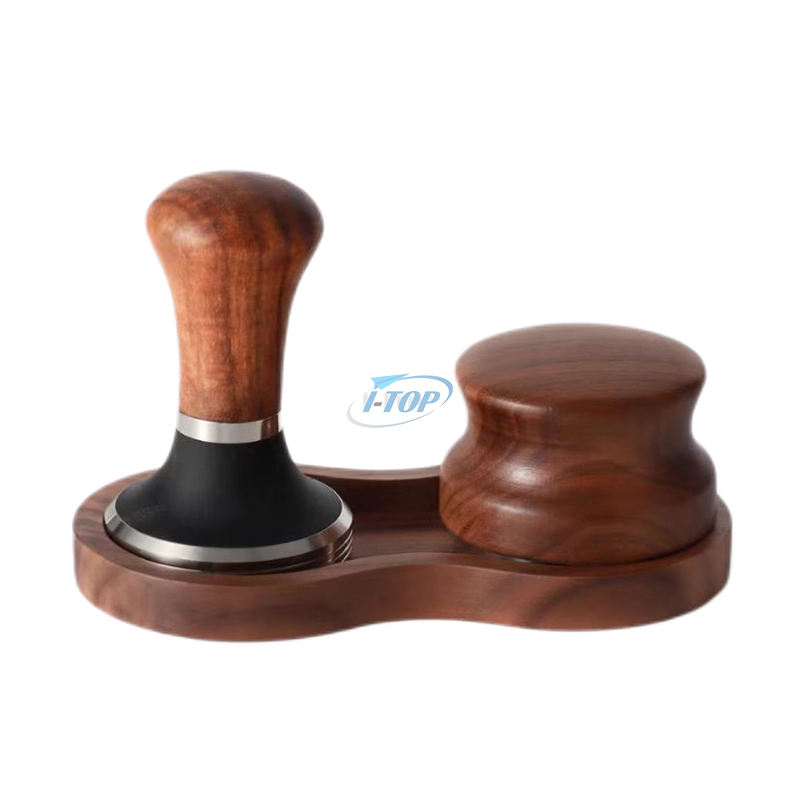 커피 필터 탬퍼 홀더 58mm 나무 에스프레소 탬퍼 매트 스탠드 탬핑 스테이션 논슬립 피트가있는 에스프레소 탬퍼 홀더