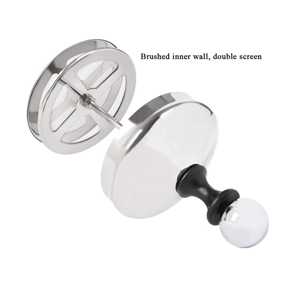 400ML/800ML 스테인레스 스틸 수동 우유 Frother 이중 메쉬 거품기 수염 이중 체 및 특수 압력 메커니즘