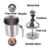 우유 Frother HomeGoal 스테인레스 스틸 수동 우유 Frother 핸드 헬드 커피 우유 Frothing 투수
