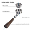 바닥 없는 Portafilter 54mm 천연 나무 손잡이 304 스테인레스 스틸 Naked Portafilter Barista에 적합