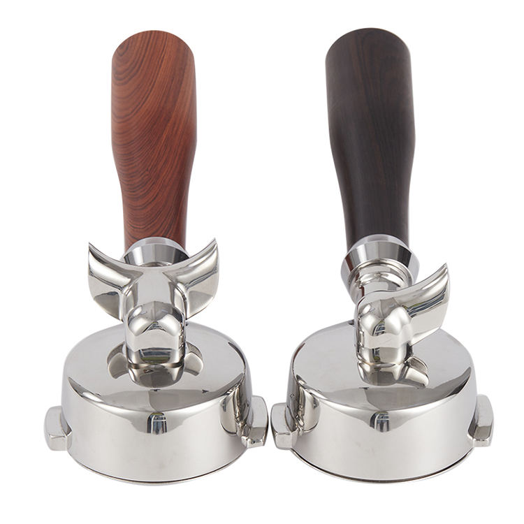 나무 손잡이 스테인리스 커피 포터필터 51mm 54mm 58mm