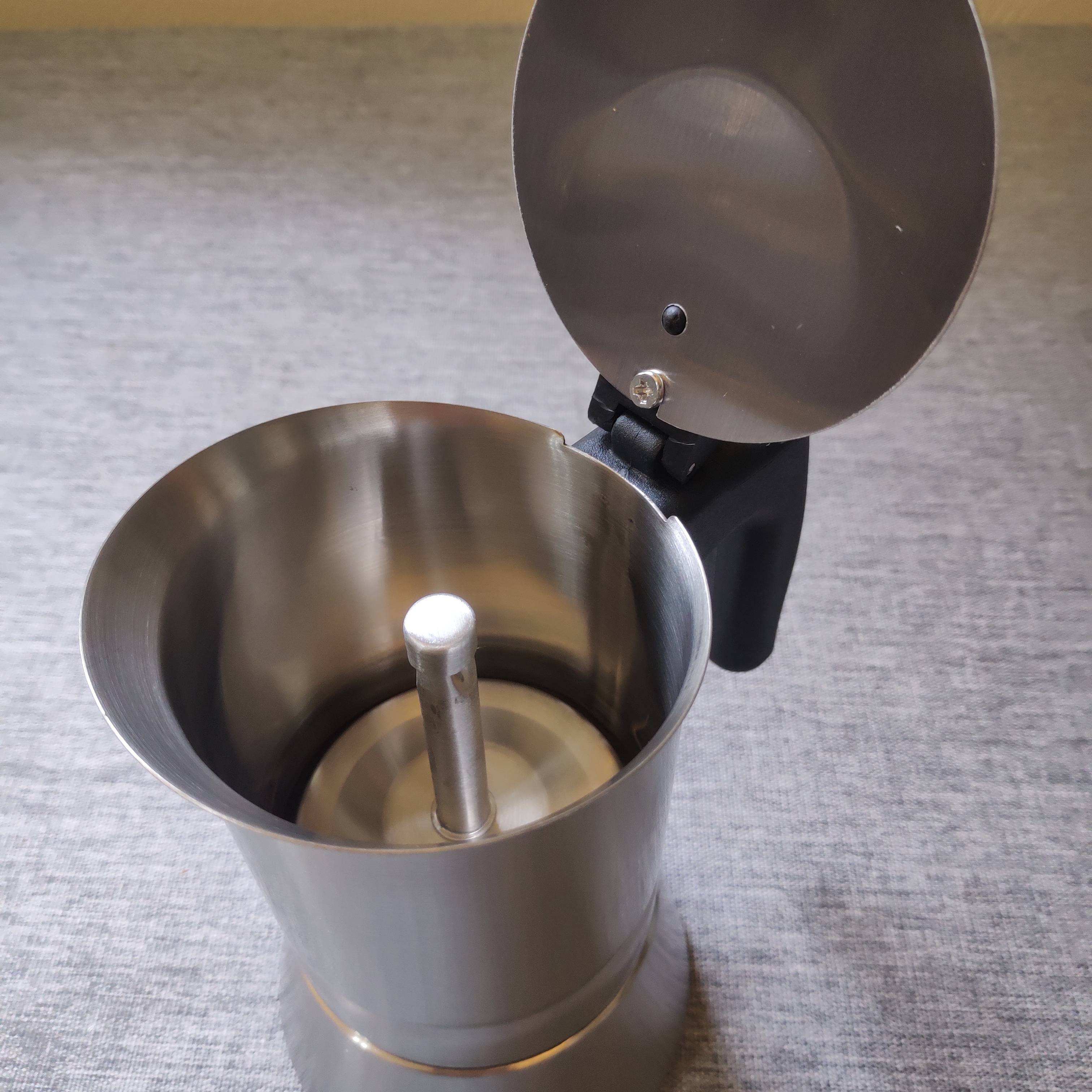 스테인레스 스틸 304 Stovetop 커피 포트 Inox 18/8 에스프레소 메이커 모카 포트 모카 포트 이탈리아 커피 열 유도 사용 가능한 나일론 핸들
