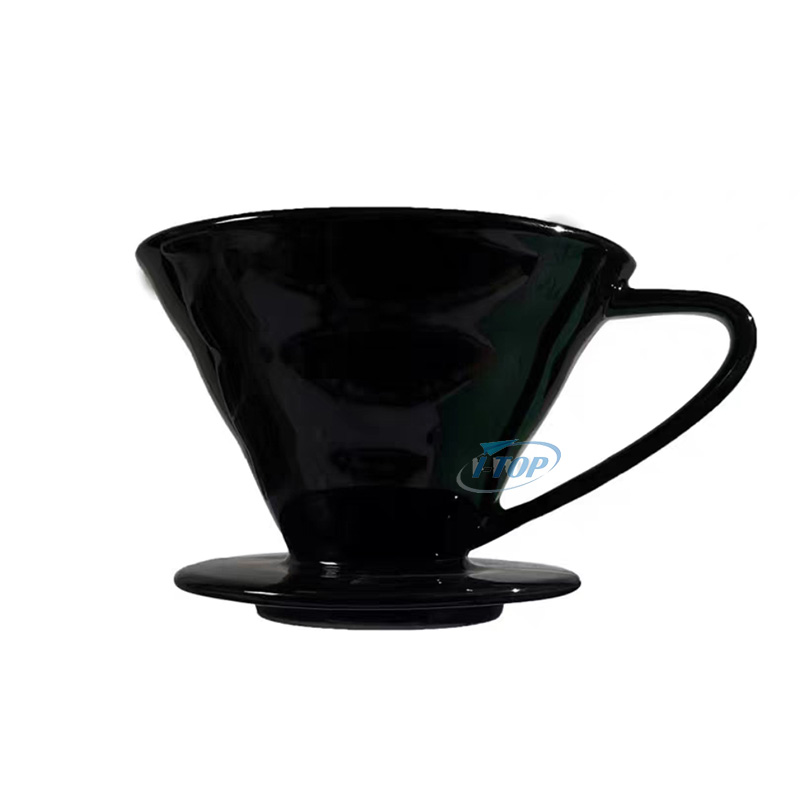 맞춤형 다색 양각 도자기 v60 커피 필터 세라믹 커피 드립퍼 위에 부어