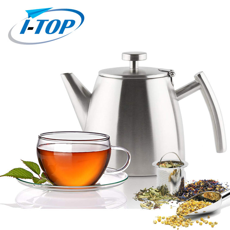Removeable Infuser가 있는 스테인레스 스틸 이중 벽 찻주전자 과일 초본 및 주입을 위한 1.2L Stovetop 차 메이커