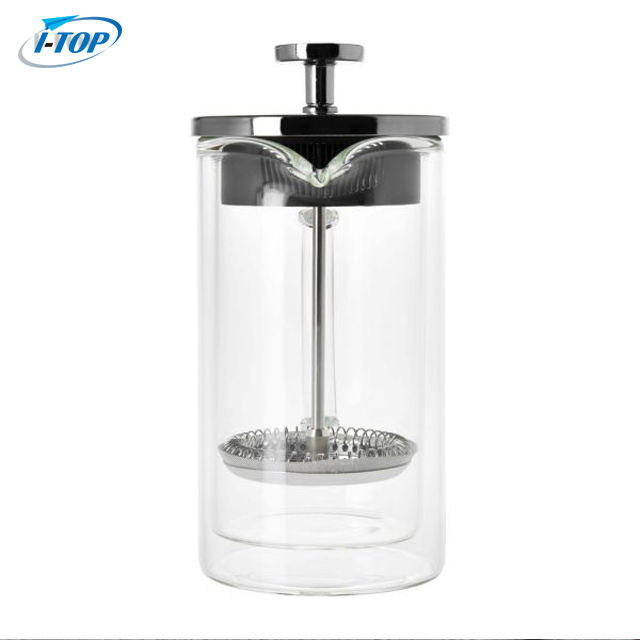 I-TOP GFP02 베스트셀러 수제 350ML 3.3 붕규산 유리 플라스틱 프렌치 프레스