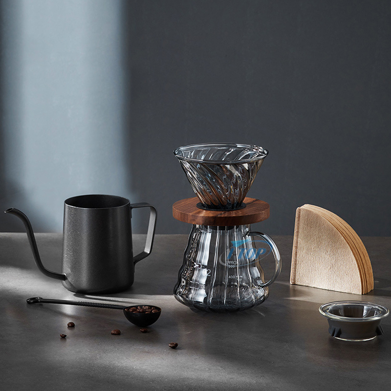 v60 야외 현대 수동 드립 여행 가방 선물 상자 포장 그라인더 냄비 주전자 커피 메이커 세트에 부어