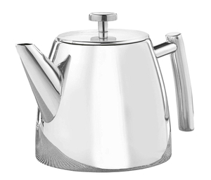1.2L 내열성 새틴 차 주전자 주입기가 있는 이중벽 스테인리스 스틸 찻주전자