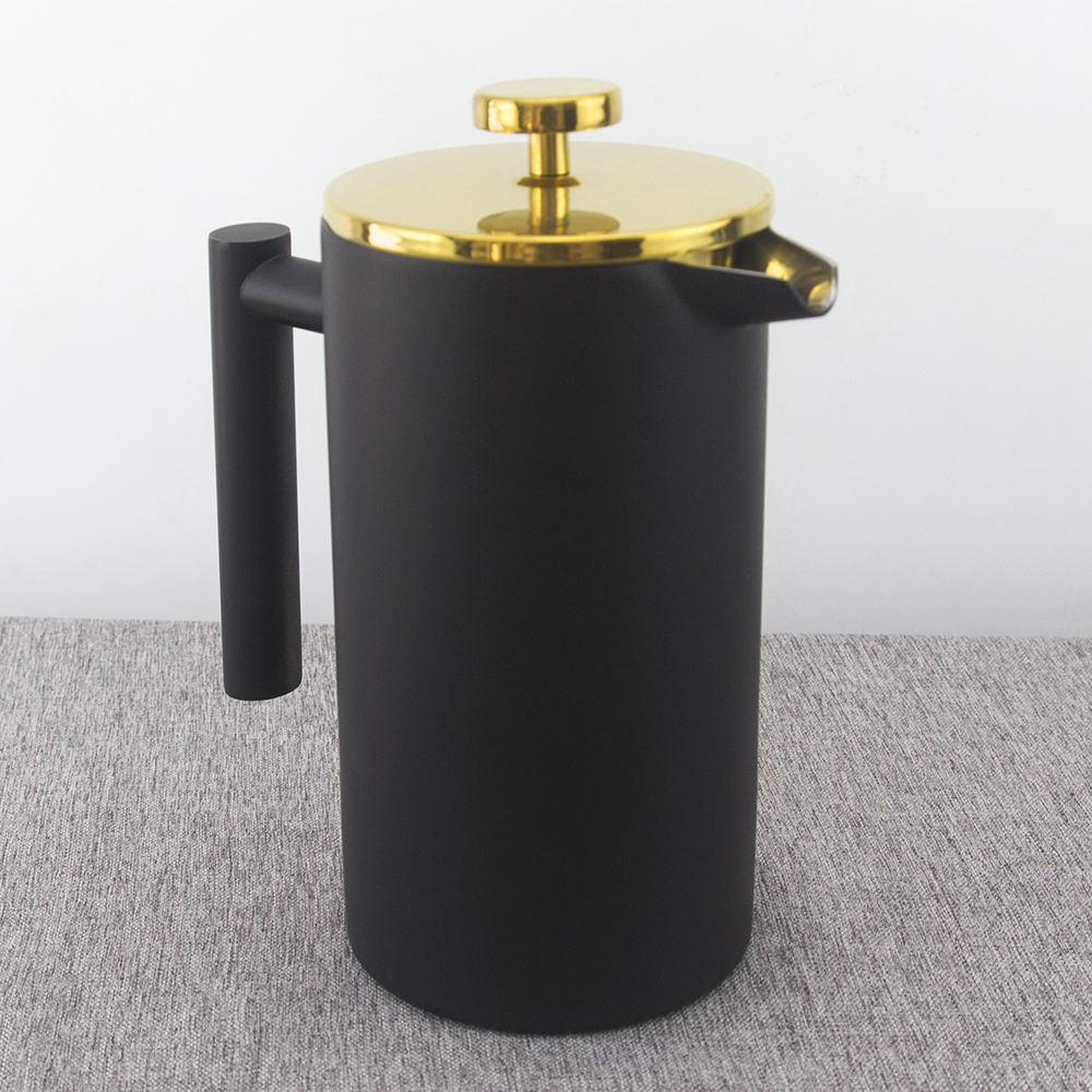 커피 프레스 350/800/1000/1500ml 식기 세척기 안전 이중 벽 스테인레스 스틸 프렌치 프레스 커피 메이커