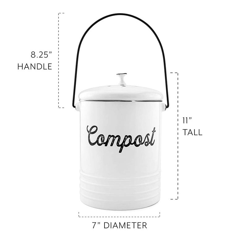 1.3 Gal Composter for Kitchen Countertop 녹 방지 실내 비 냄새 필터 Compost Bin with Lid