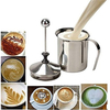 우유 Frother HomeGoal 스테인레스 스틸 수동 우유 Frother 핸드 헬드 커피 우유 Frothing 투수