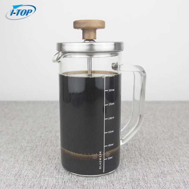 I-TOP GFP11 아마존 핫 세일 블랙 350ml 미니 휴대용 프렌치 프레스 커피 메이커 뚜껑이있는 티 메이커