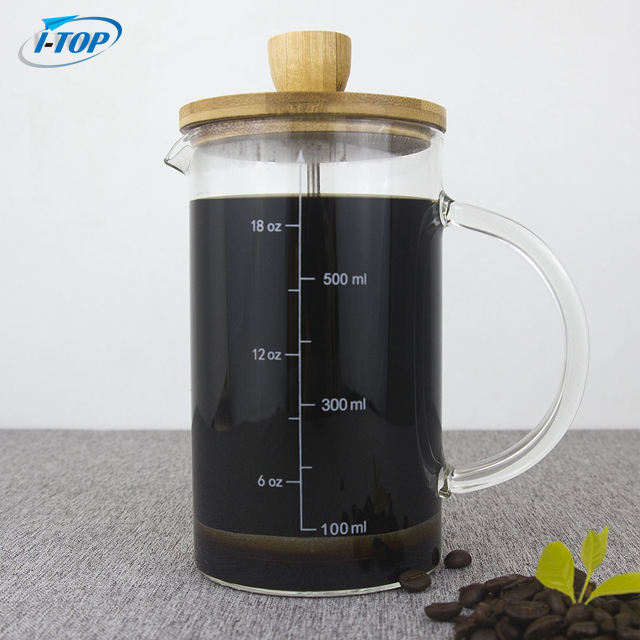 I-TOP GFP15 고품질 상업용 드립 스테인레스 에스프레소 프레스 커피 메이커 내열성 프렌치 프레스 350 ml 유리