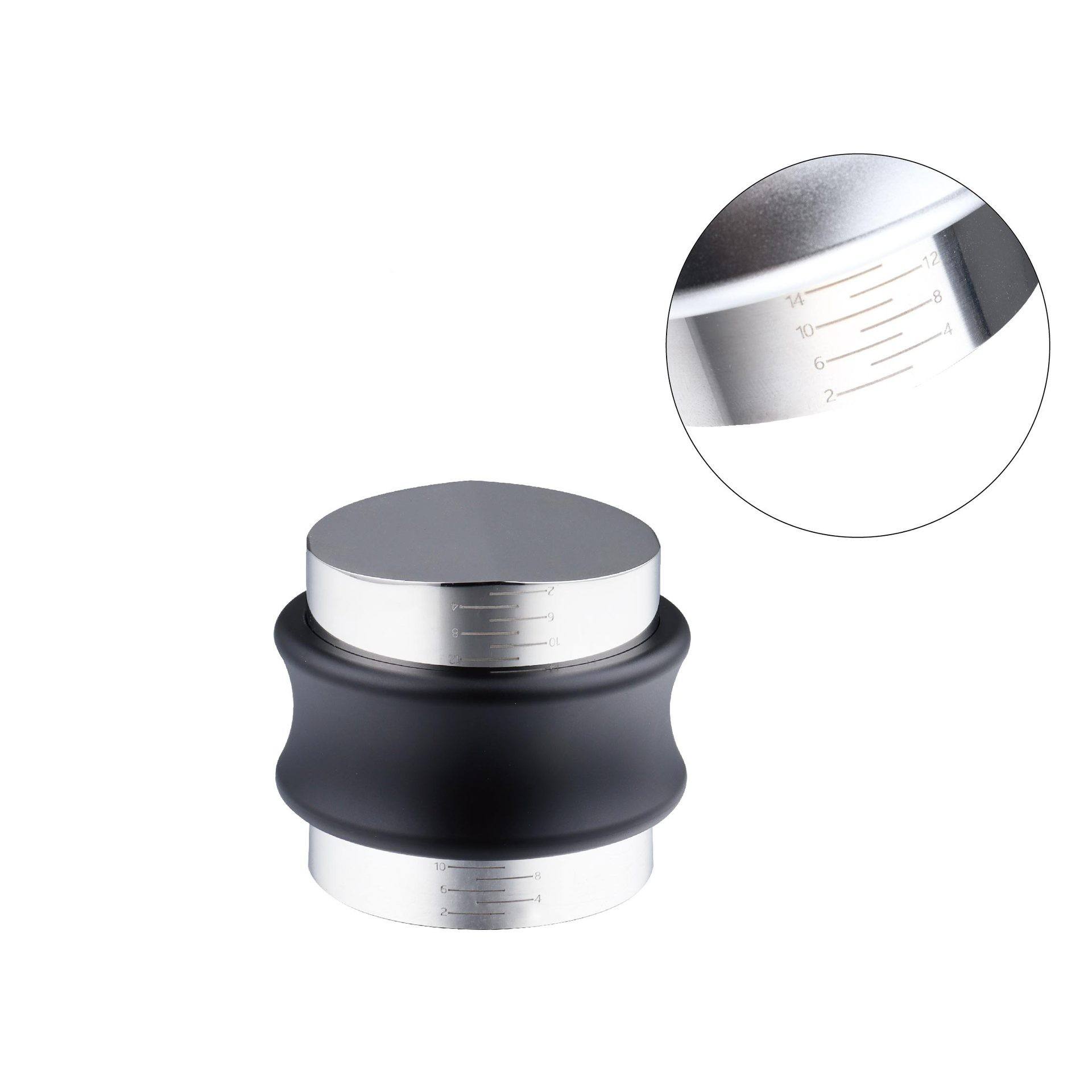 53.3mm 커피 분배기 레벨러 및 핸드 탬퍼, 에스프레소 프레서 도구 |양면, 조절 가능한 깊이 |헤비 듀티 에스프레소 하