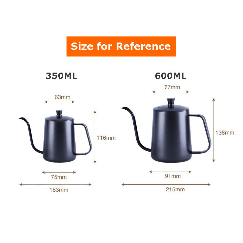 구즈넥 에스프레소 커피 메이커가있는 600 ml 스테인레스 스틸 바리 스타 커피 여행용 주전자 차 주전자 냄비 업그레이드