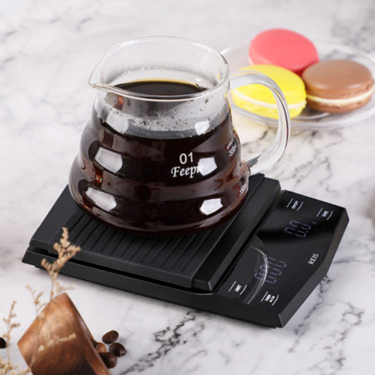 뜨거운 케이크처럼 Ecocoffee 판매 디지털 포켓 저울 자동 모드 커피 타이머 시간 주방이있는 전자 저울