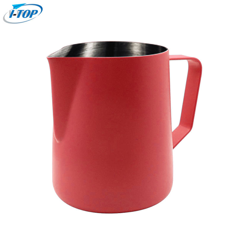 우유 투수 보라색 코팅 다채로운 에스프레소 라떼 아트 화환 Frother Barista 스테인레스 스틸 커피 Frothing 투수 우유 주전자