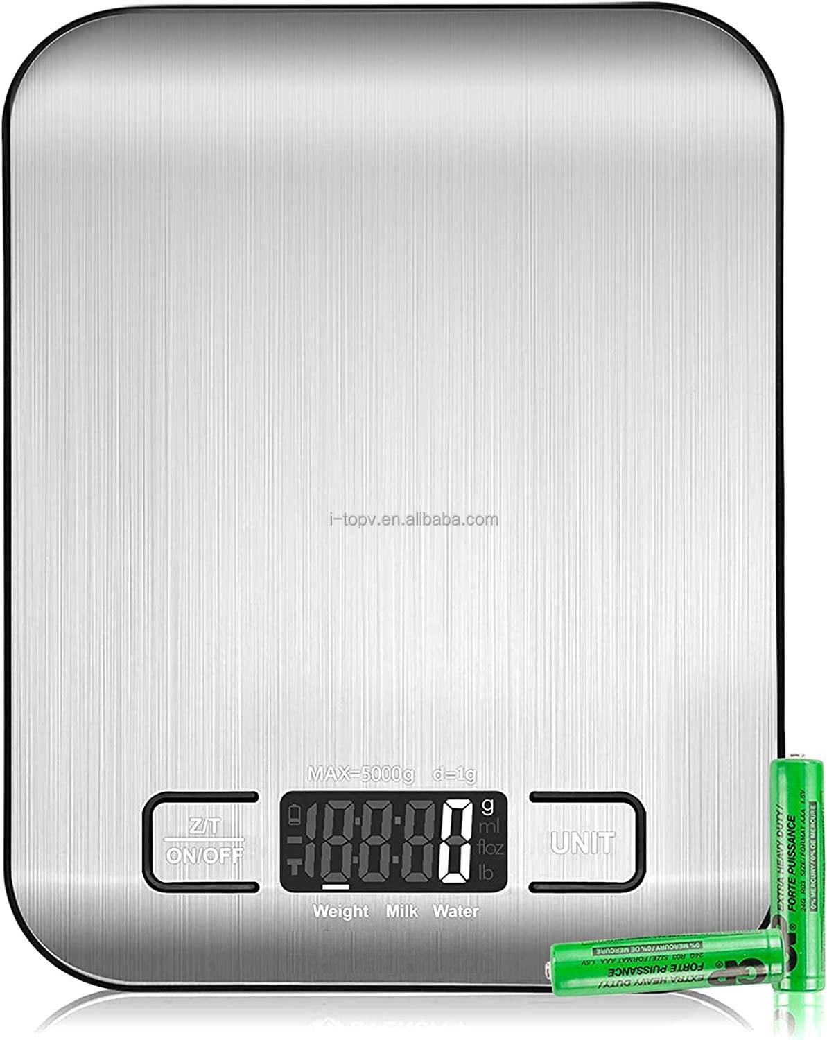타이머가있는 디지털 커피 저울 CestMall 3kg/0.1g 높은 LED 숨겨진 화면 USB 충전식 금속 접시 주방 저울