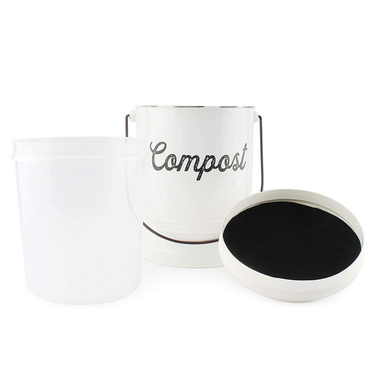 1.3 Gal Composter for Kitchen Countertop 녹 방지 실내 비 냄새 필터 Compost Bin with Lid