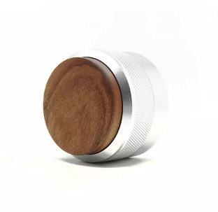 58MM 커피 분배기, 스테인레스 스틸 커피 분배기 호두 장식 조정 가능한 높이 커피 분배기 나무