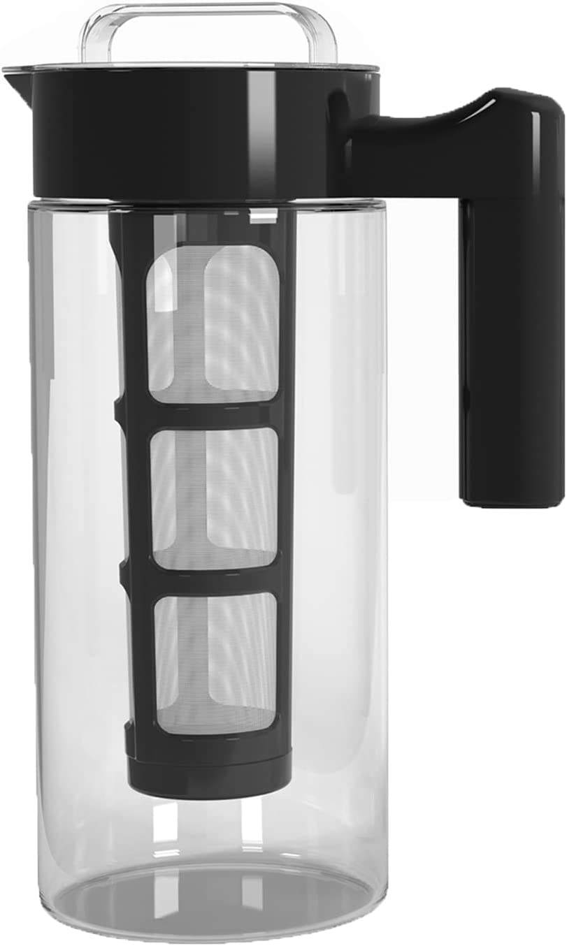 친환경 BPA 무료 도매 1300ml 붕규산 투명 유리 콜드 브루 아이스 커피 메이커 투수 이동식 주입기