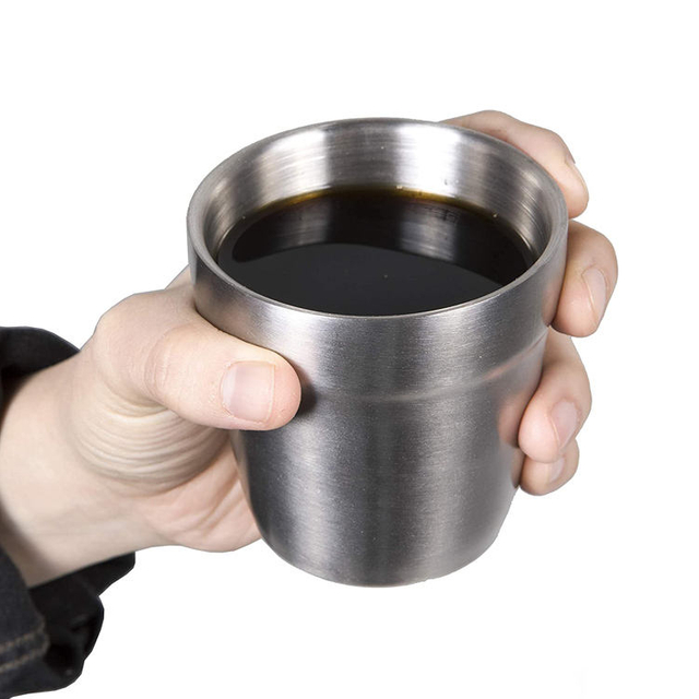 여행 하이킹을 위한 옥외 물 커피 맥주 야영 스테인리스 찻잔