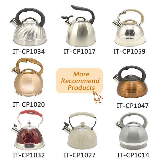 IT-CP1057 휘파람 차 주전자 3.0L 차 주전자 모든 Stovetop을 위한 주문을 받아서 만들어진 색깔 스테인리스 뜨거운 물 주전자