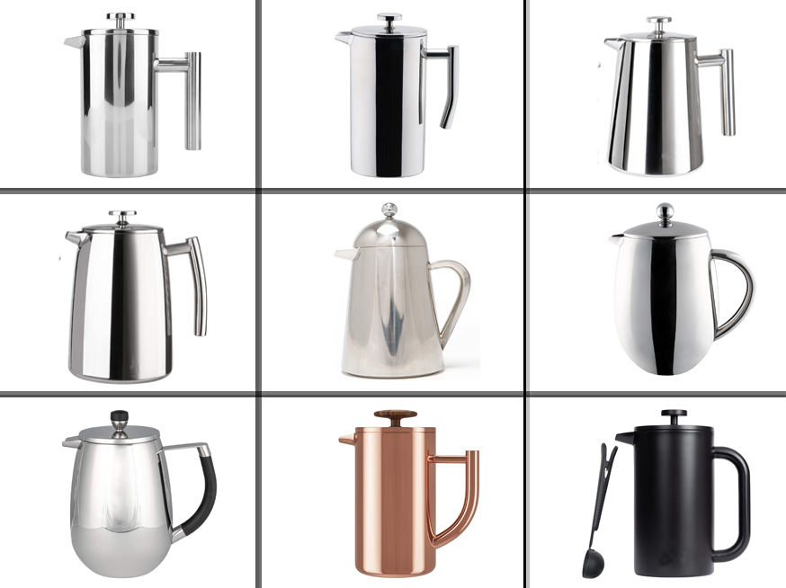 커피 프레스 350/800/1000/1500ml 식기 세척기 안전 이중 벽 스테인레스 스틸 프렌치 프레스 커피 메이커