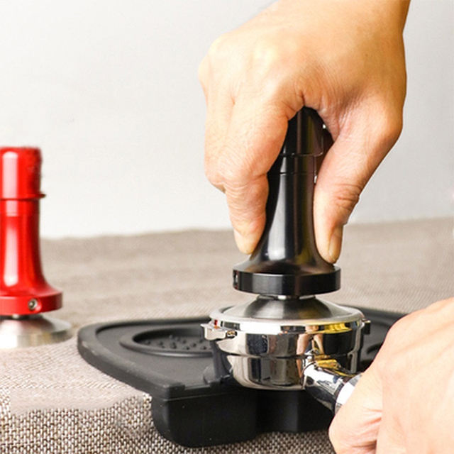 블랙 알루미늄 핸들 및 스탠드 Barista Espresso Tamper 51-58mm 기본 커피 Tamper with Spring