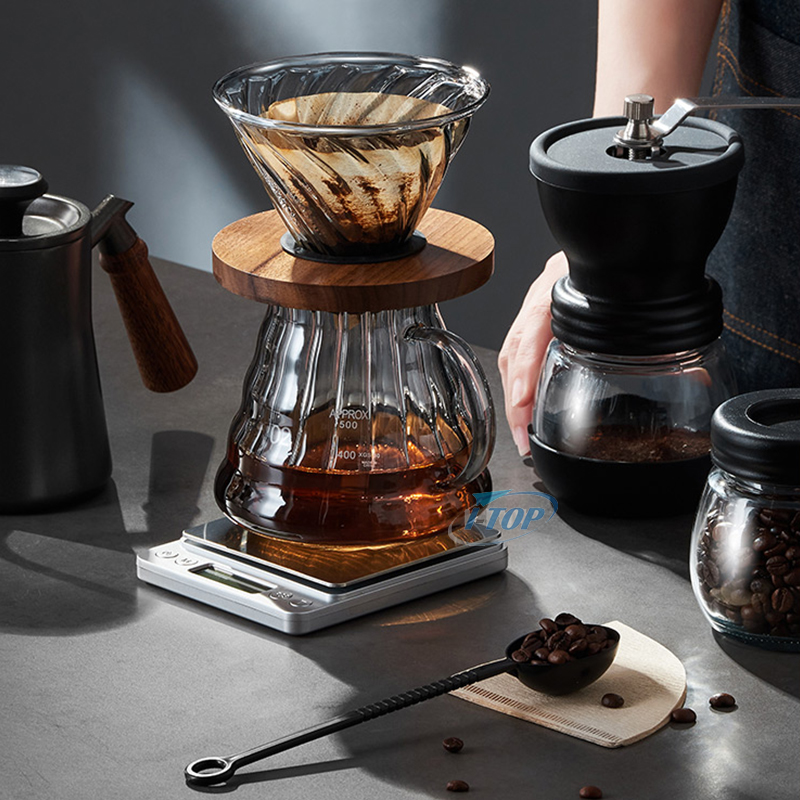 v60 야외 현대 수동 드립 여행 가방 선물 상자 포장 그라인더 냄비 주전자 커피 메이커 세트에 부어